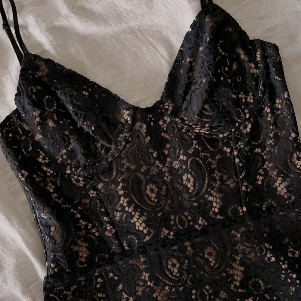 FOR LOVE & LEMONS Vika Black Lace Mini Bustier Dress - Picture 3 of 5